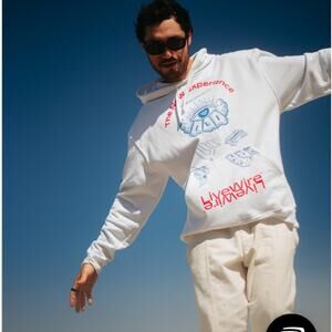 Livewire Visiony Hoodie White XL Men Graphic Sweatshirt Skater Snowboard